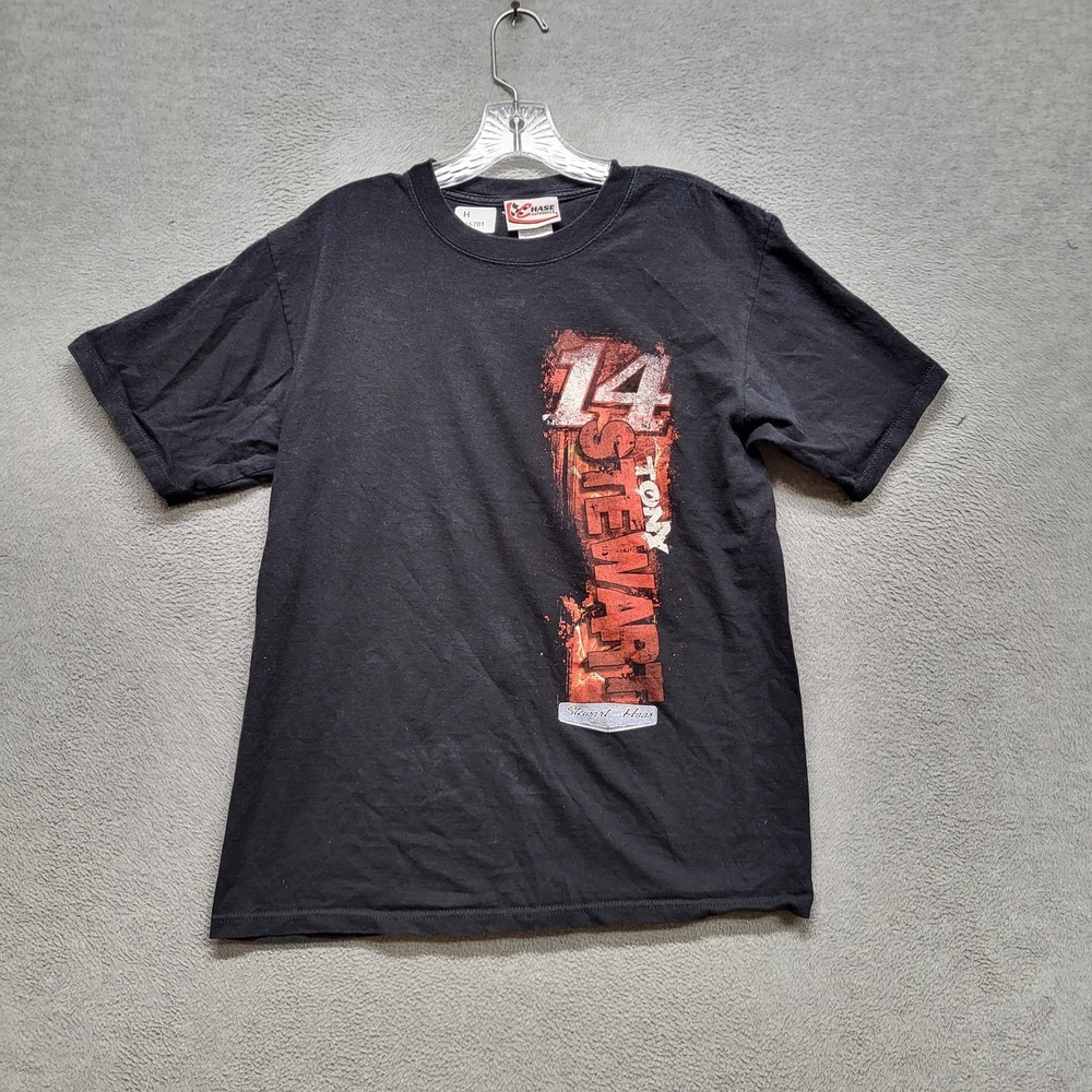 VINTAGE Tony Stewart Men Shirt‎ M Black Graphic Chase Authentics Race Car